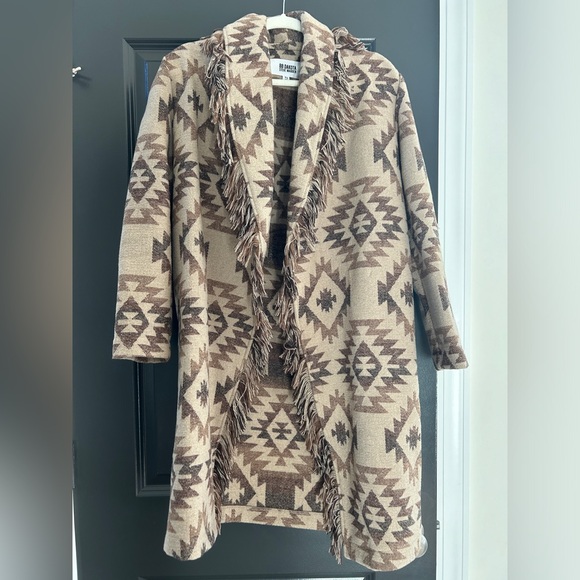 BB Dakota NWT Steve Madden Fringe Western Southwest Fringe Open Front Coat XS - Picture 1 of 4